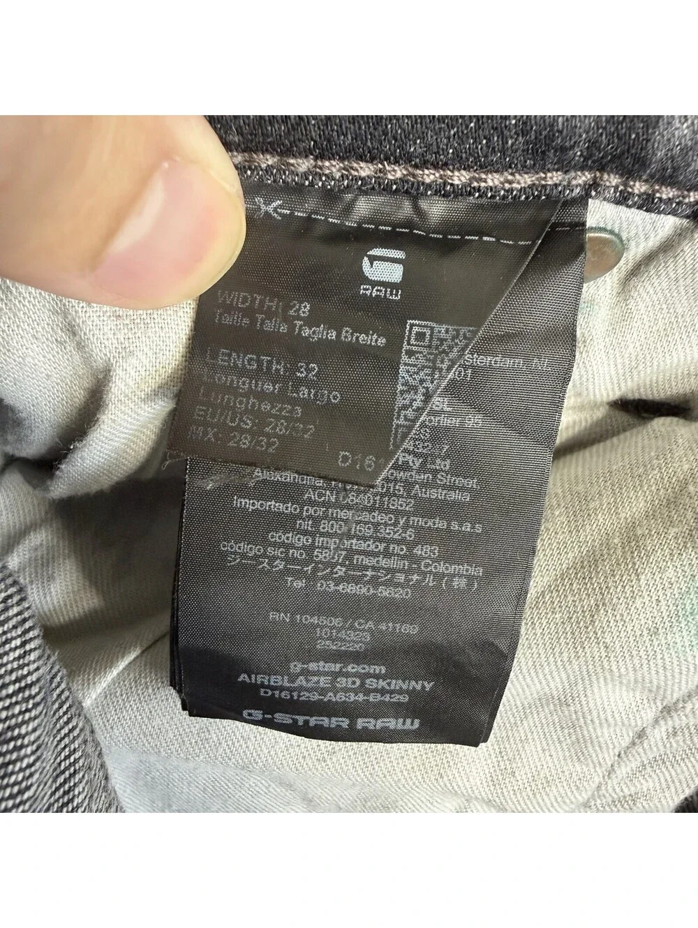 G Star Raw Airblaze 3D Skinny Jeans Mens 28x32 Gray Cargo Denim Utility Stretch